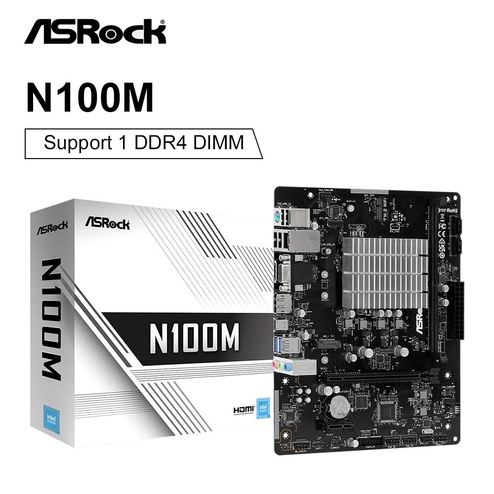 ASrock   ھ μ, N100M , DDR4 32GB, ִ 3.4 GHz, PCIe 3.0 M.2 USB 3.2,  μ, ǰ